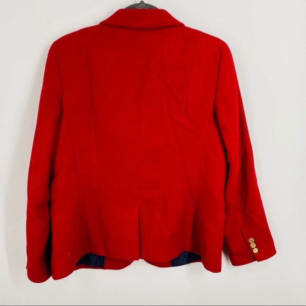 Talbots Aberdeen Wool Red Three Button Blazer 12 - image 5